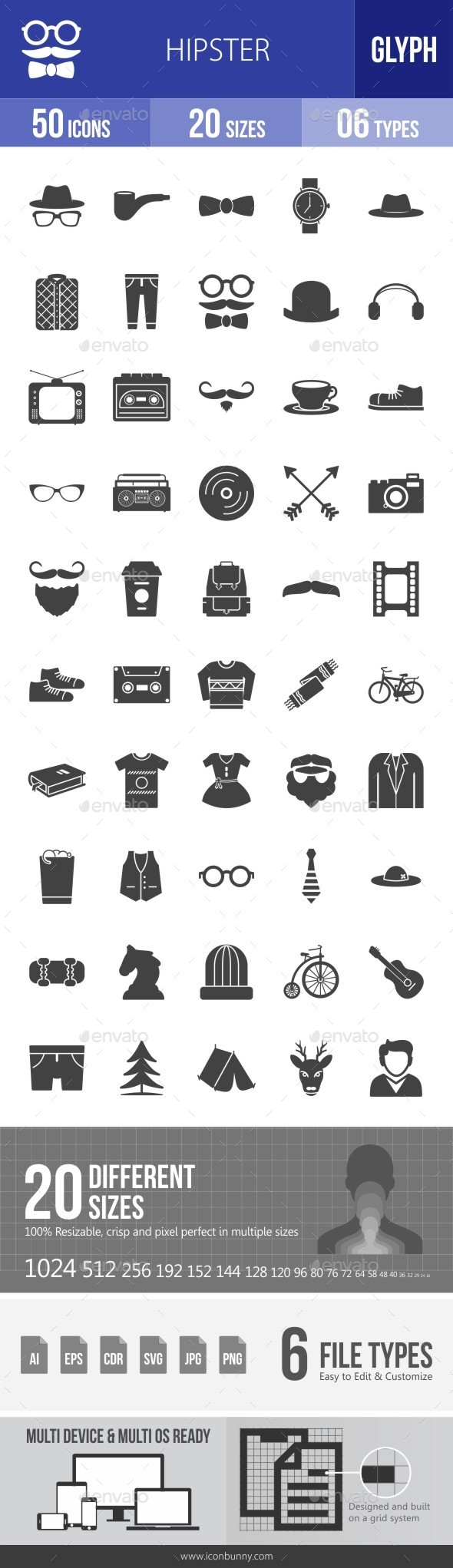Hipster Glyph Icons - Icons