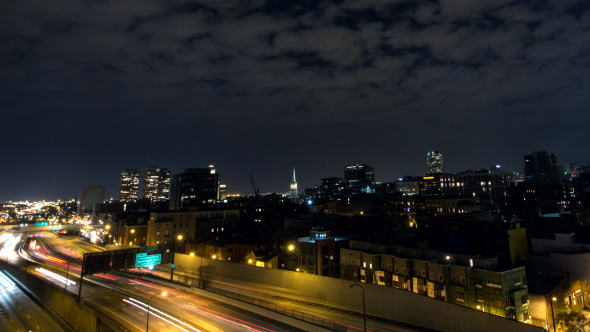 Nighttime Clouds Over Old City Philadelphia alt
