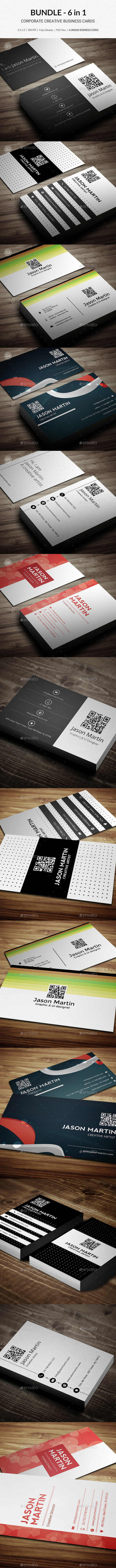 Bundle - 6 in 1 Business Cards - B6 - Creative Business Cards