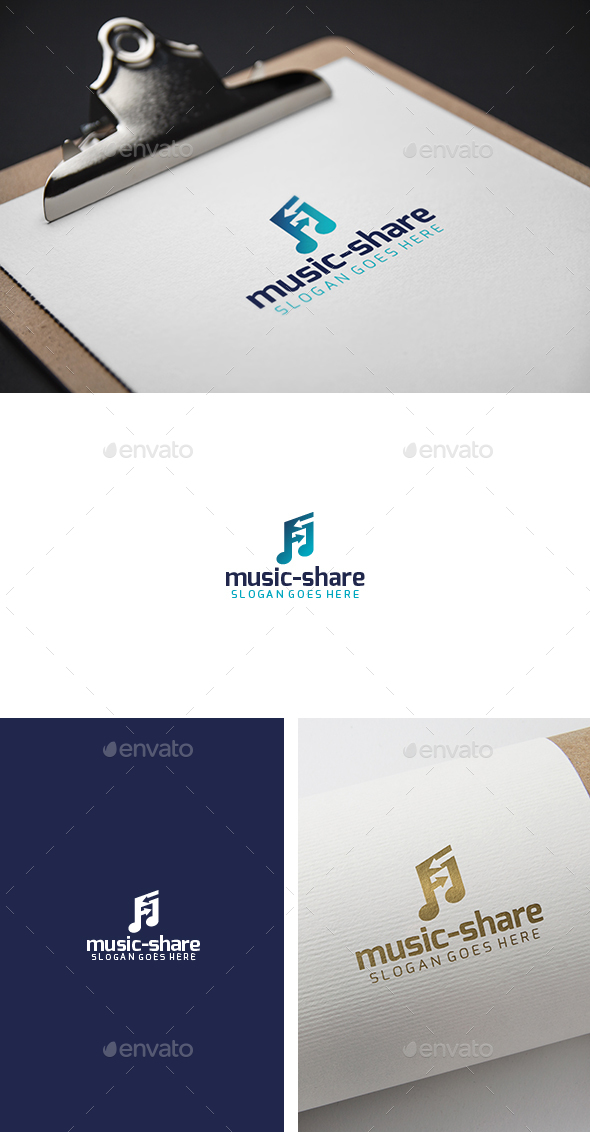 Music Share Melody Logo - Symbols Logo Templates