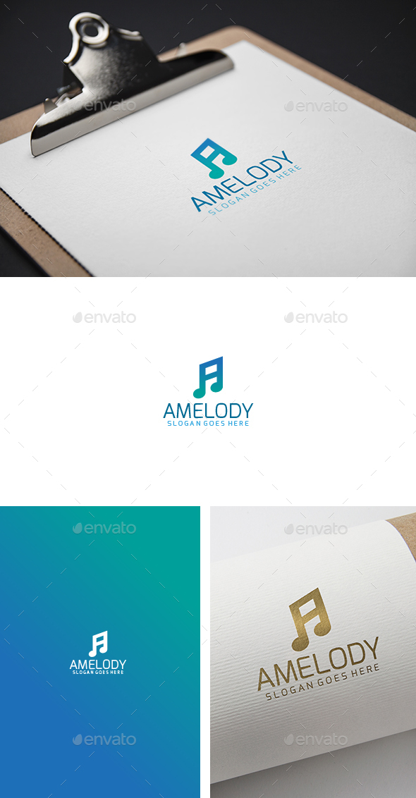 A Music Melody Letter Logo - Letters Logo Templates