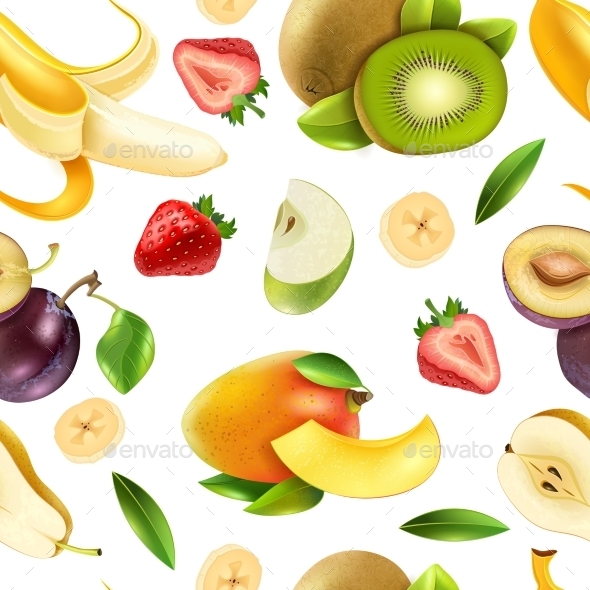 Fruits Berries Seamless Colorful Pattern