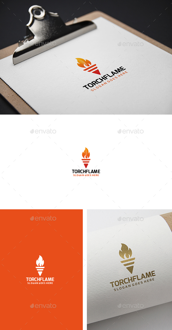 Torch Flame Fire Logo - Abstract Logo Templates