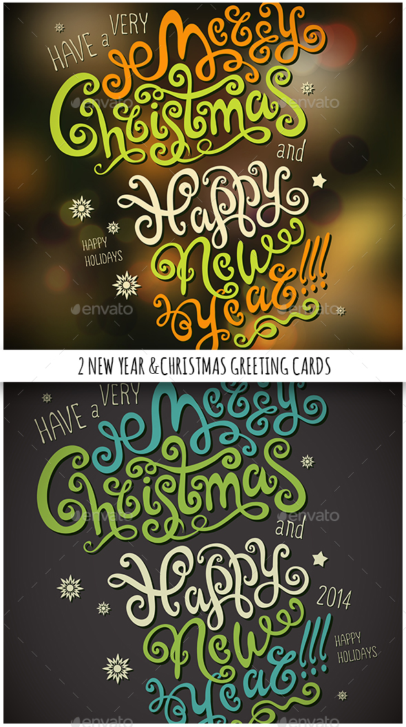 Christmas & New Year Hand Lettering Set - Seasons/Holidays Conceptual