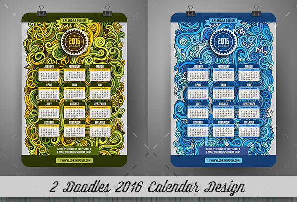 2016 Calendar Design - Seasons/Holidays Conceptual