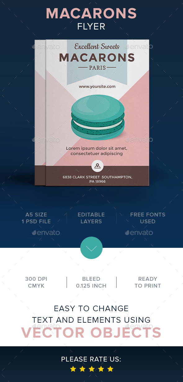 Macarons Flyer Template - Flyers Print Templates
