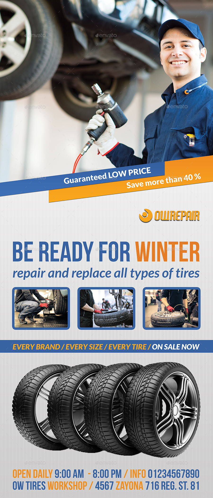 Tire Services Signage Template by OWPictures GraphicRiver