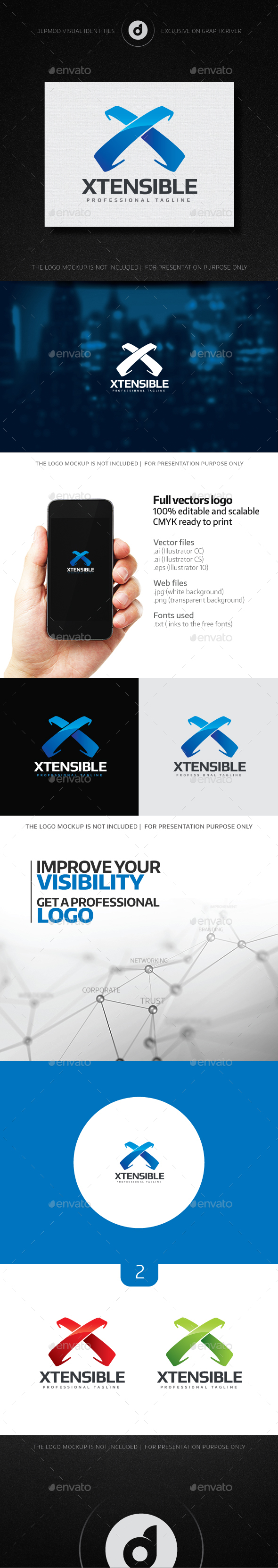 Xtensible Logo - Letters Logo Templates