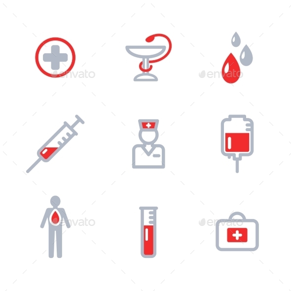Donor Icons Set - Health/Medicine Conceptual