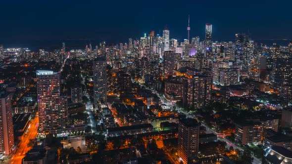Toronto Canada Timelapse Skyline Traffic at Night