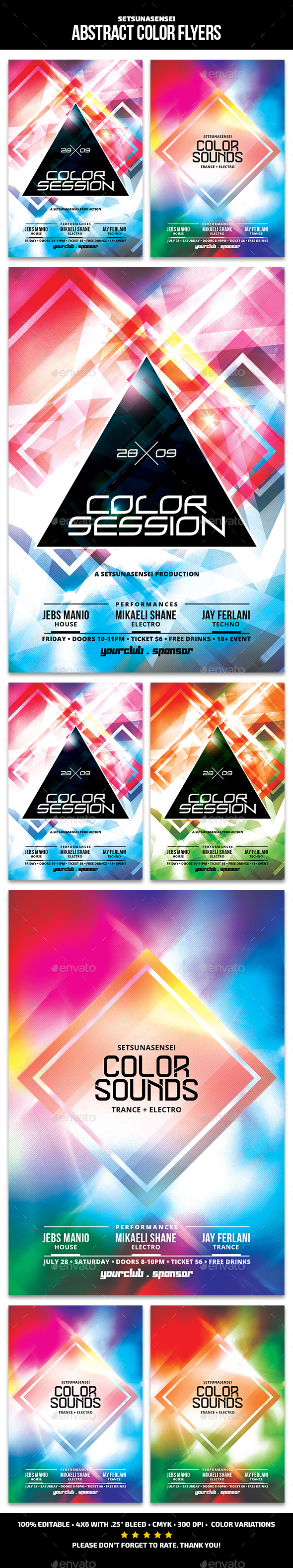 Abstract Color Flyers - Clubs & Parties Events