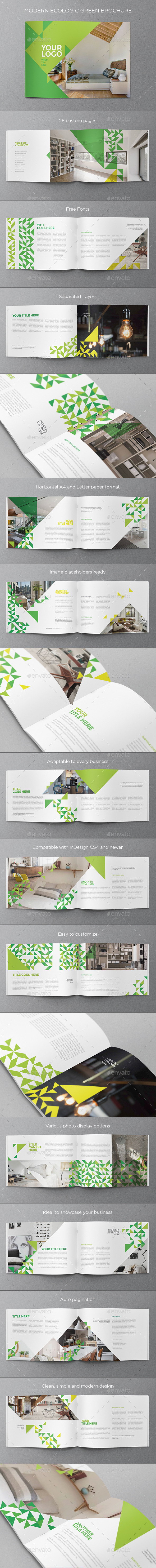 Modern Ecologic Green Brochure - Brochures Print Templates