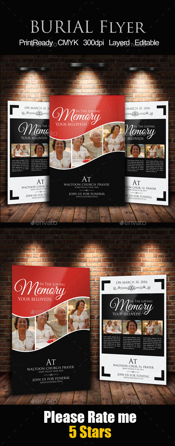 Memory Funeral Program Template - Church Flyers