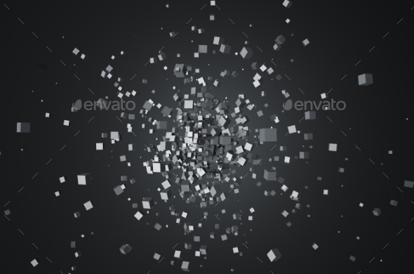Abstract 3D Rendering Of Chaotic Cubes. - Abstract Backgrounds