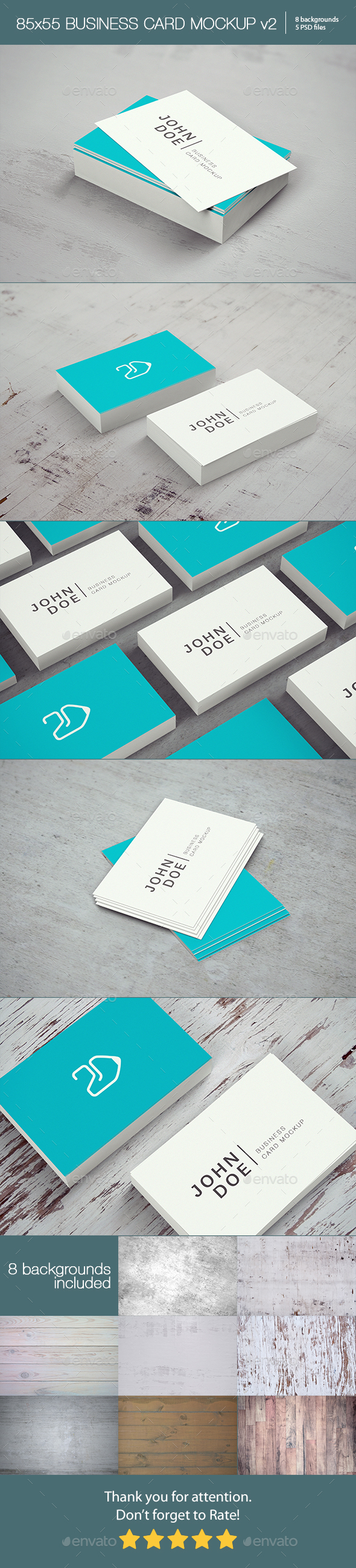 85x55 Business Card Mockup v2 - Business Cards Print