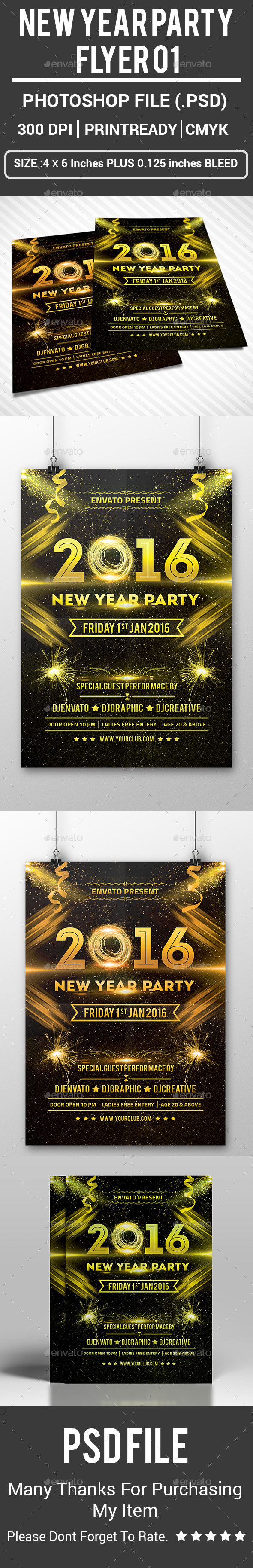 New Year Party Flyer 01 - Events Flyers