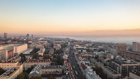 Morning Backwards Fly Above Urban Neighbourhood alt