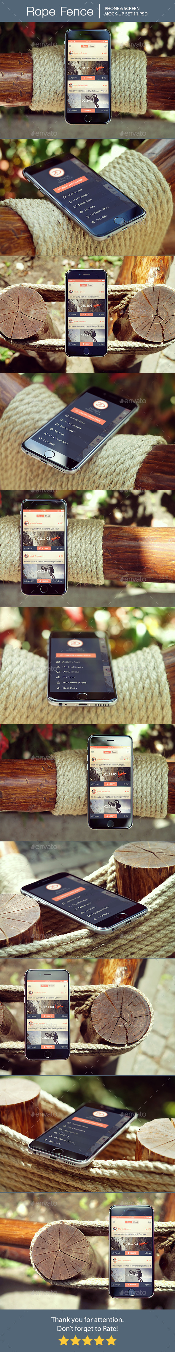Rope Fence iPhone 6 Mockup - Mobile Displays