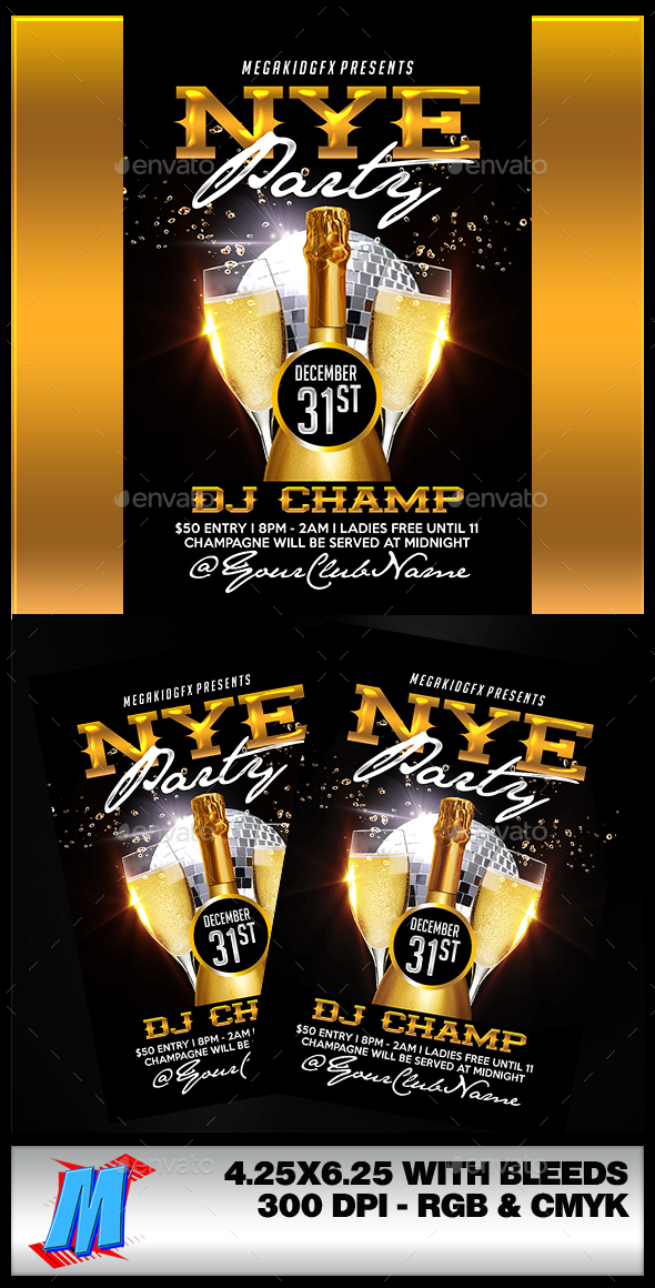 NYE Party Flyer Template - Clubs & Parties Events