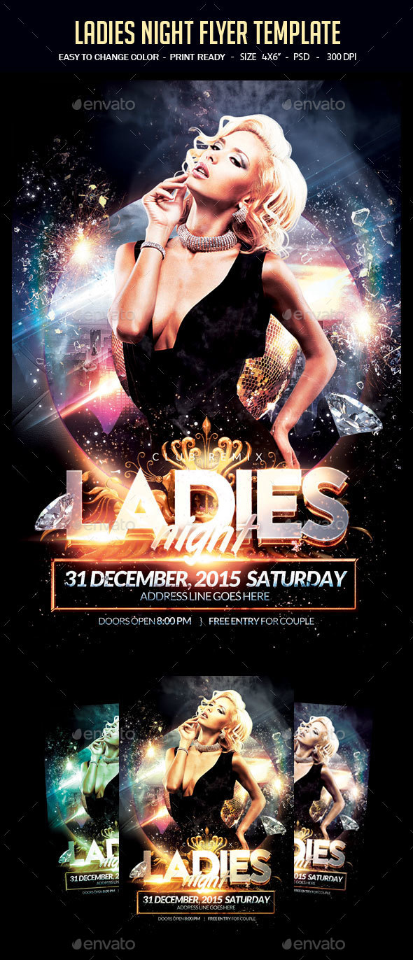 Ladies Night Flyer Template - Clubs & Parties Events