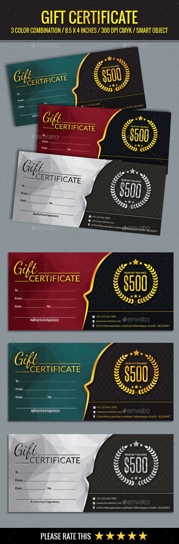 Gift Certificate Template - Certificates Stationery