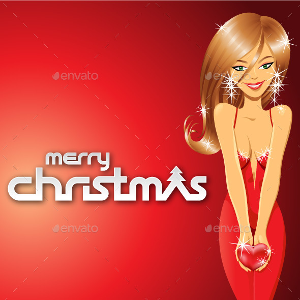 Girl and Merry Christmas - People Characters