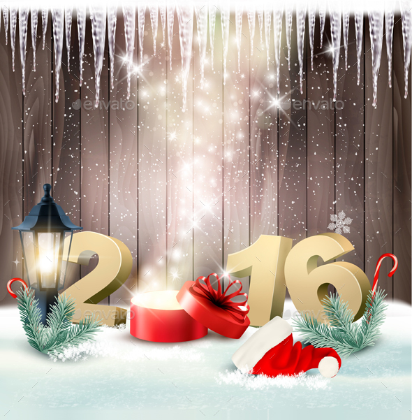 Happy New Year Background with 2016 - New Year Seasons/Holidays