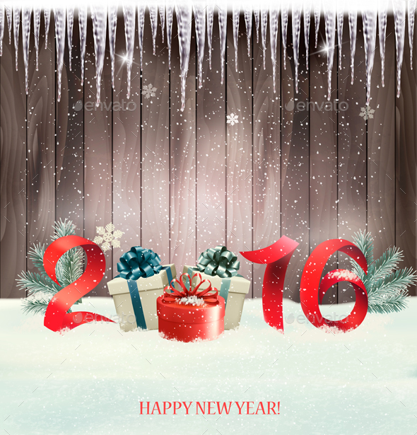 Happy New Year Background with 2016 - New Year Seasons/Holidays