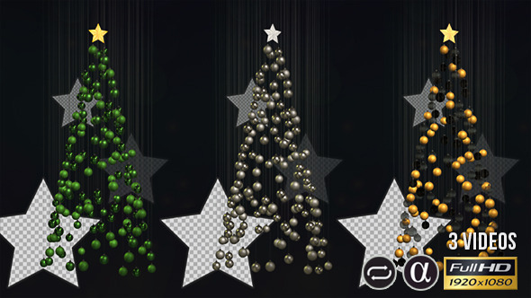 Spheres Christmas Trees - 3 Pack