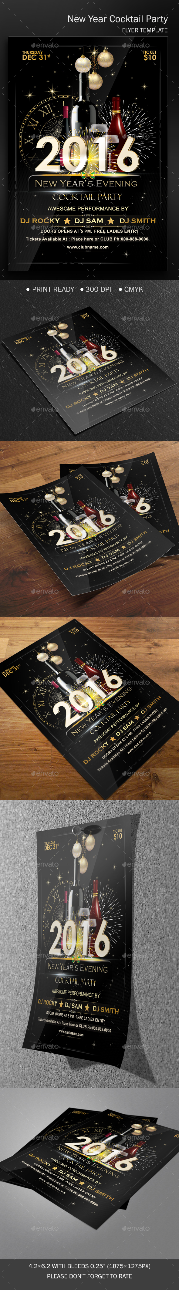 New Year's Cocktail Party Template - Clubs & Parties Events