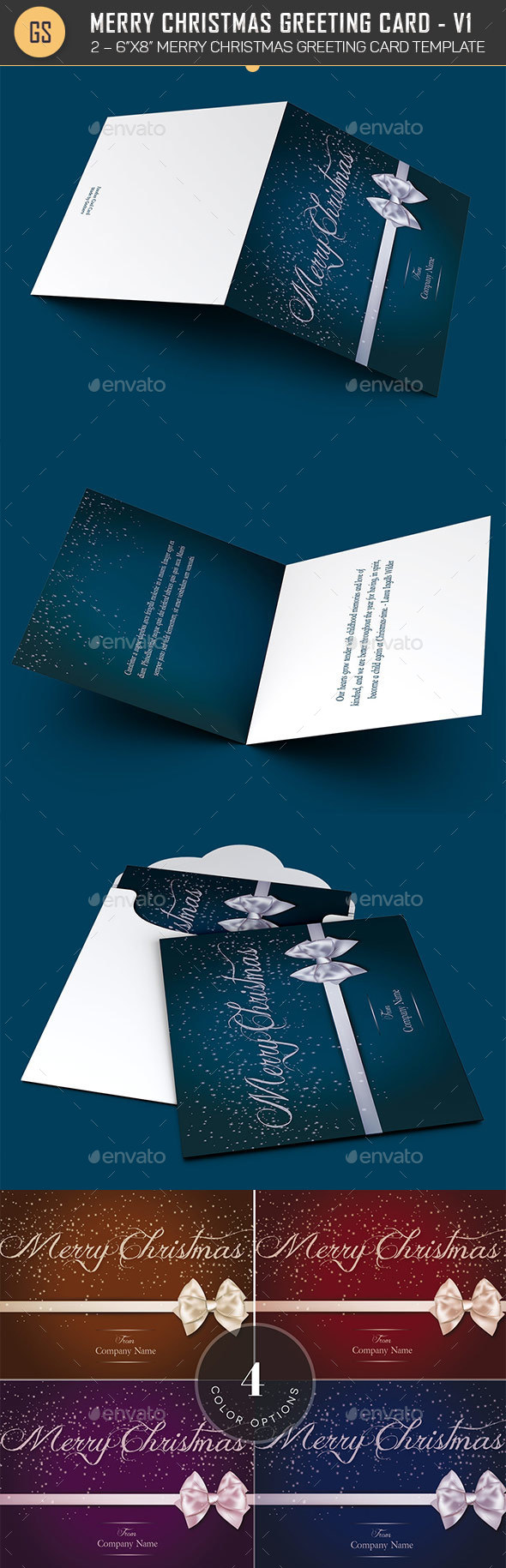 Merry Christmas Greeting Card V1