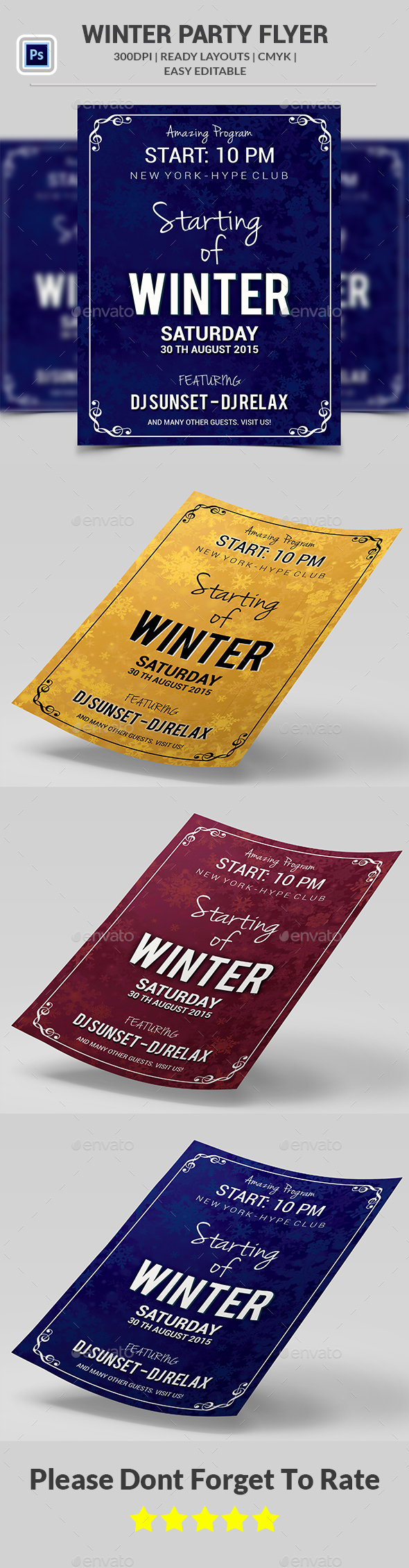 Winter Party Flyer Template - Clubs & Parties Events