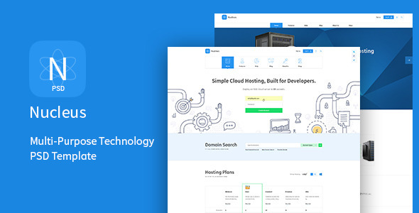 Nucleus - Multi-Purpose Technology PSD Template - Technology PSD Templates