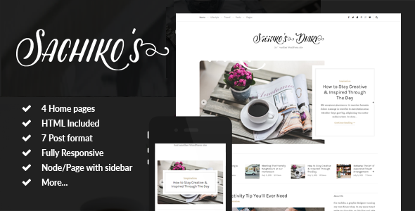 Sachiko - Responsive Blog Drupal 7 Theme