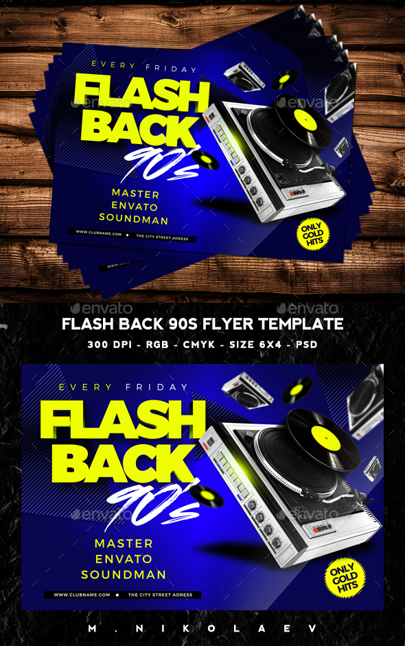 Flash Back Flyer - Clubs & Parties Events