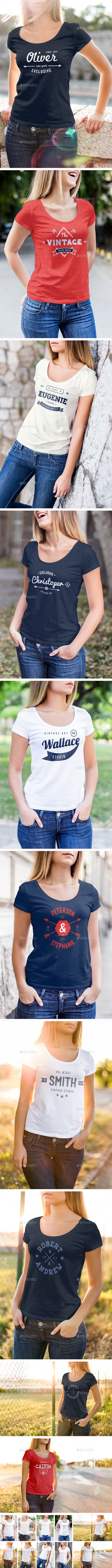 T-Shirt Mock-Up Female Model Edition - T-shirts Apparel