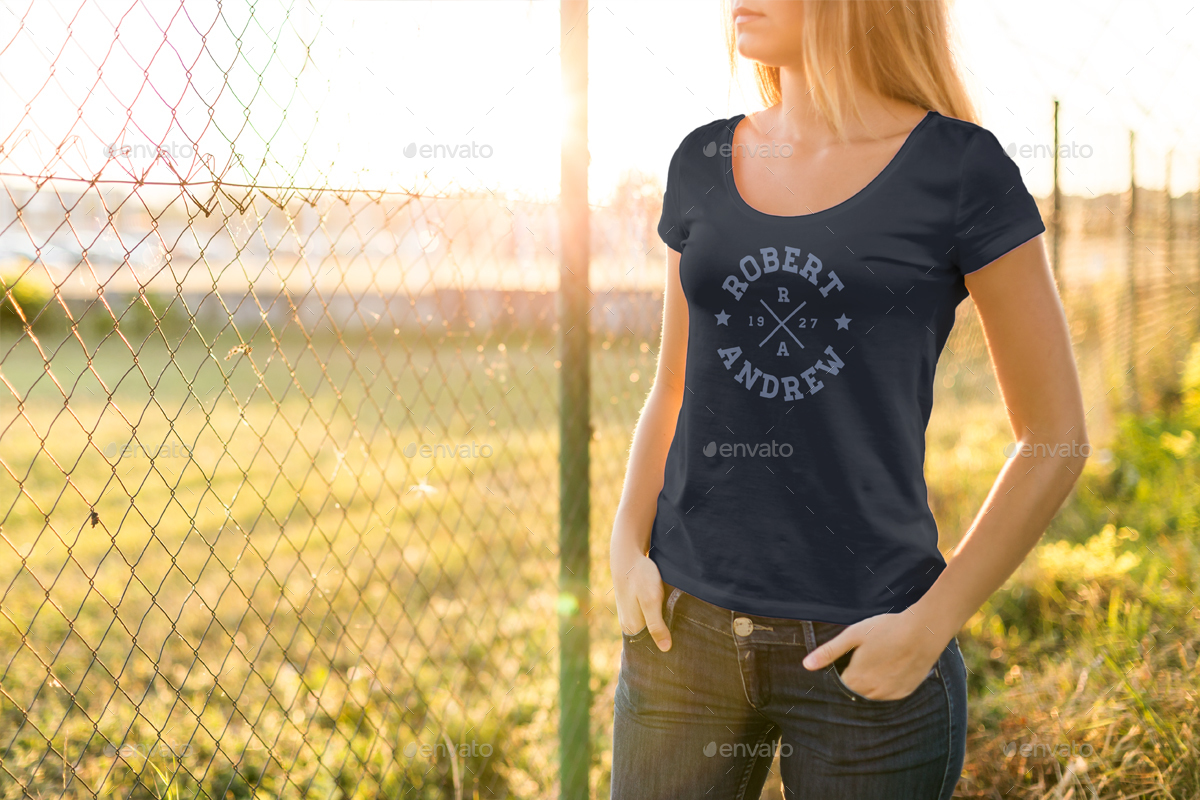 Download T-Shirt Mock-Up Female Model Edition by Zeisla | GraphicRiver