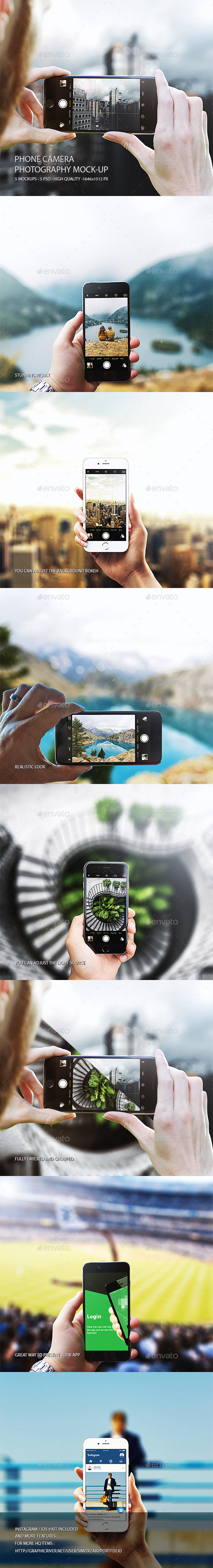 Phone camera photography mockup - Mobile Displays