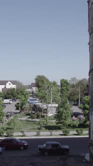 Vertical Video of a House Destroyed By the War in Ukraine alt