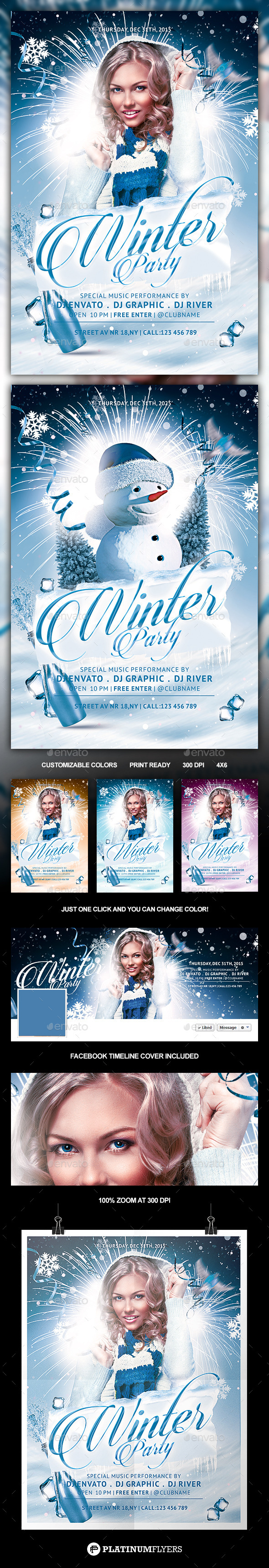 Winter Party Flyer - Clubs & Parties Events