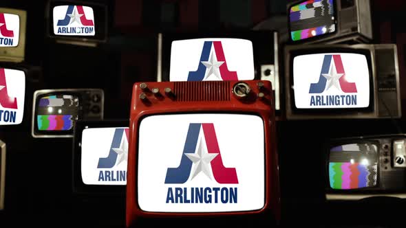 Flag of Arlington, Texas, on Retro TVs.