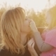 Little Girl With Mother Kissing And Playing In The - VideoHive Item for Sale