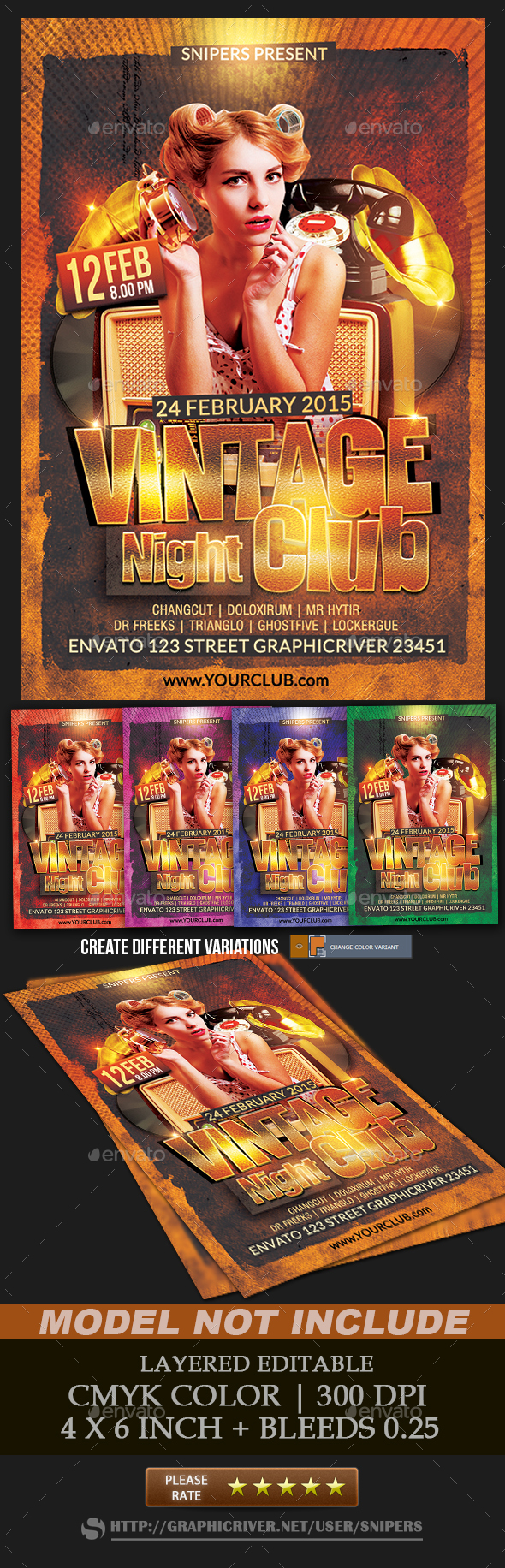 Vintage Night Club - Events Flyers