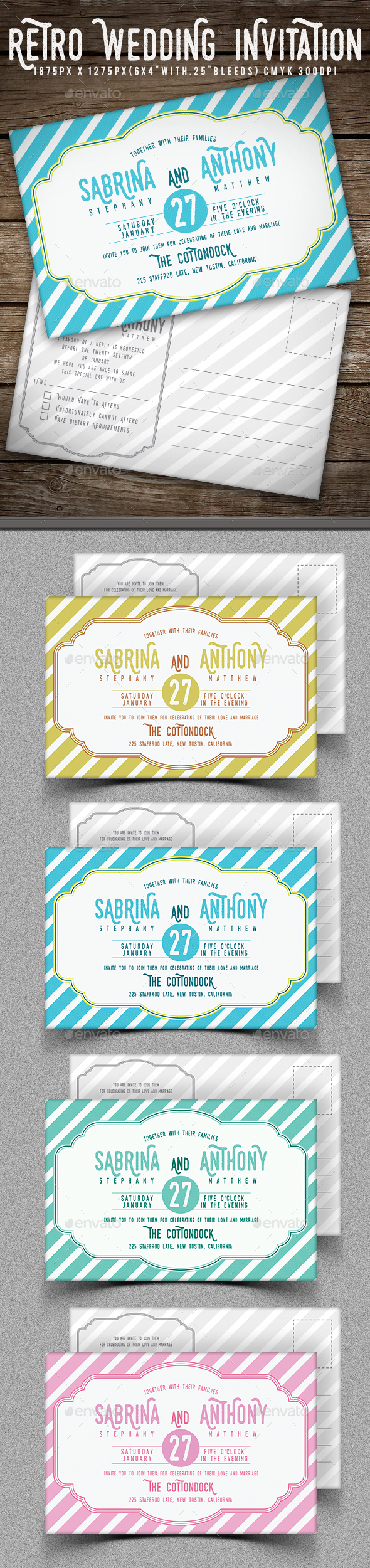 Retro Wedding Invitation