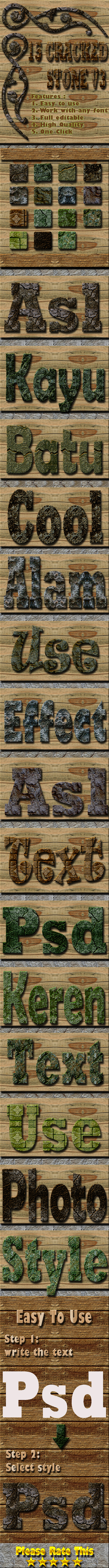 15 Cracked Stone Text Effect Style Vol 3 - Styles Photoshop