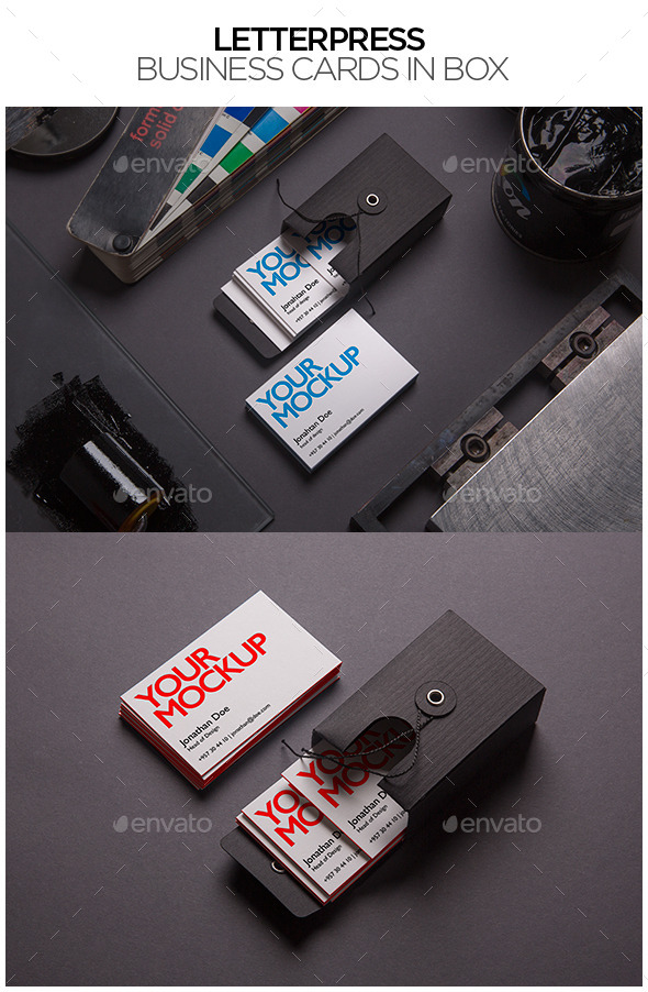 55x85mm Letterpress Business Cards in Box - Business Cards Print