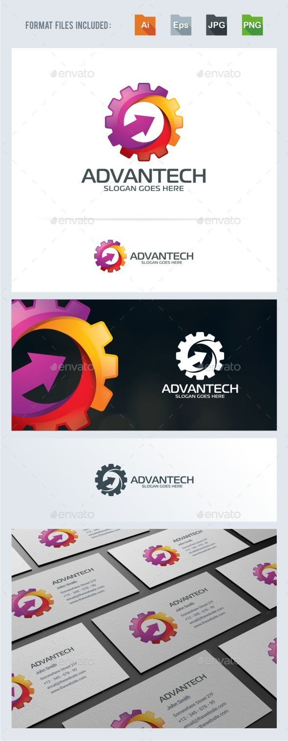 Advance Gear Logo Template - Symbols Logo Templates