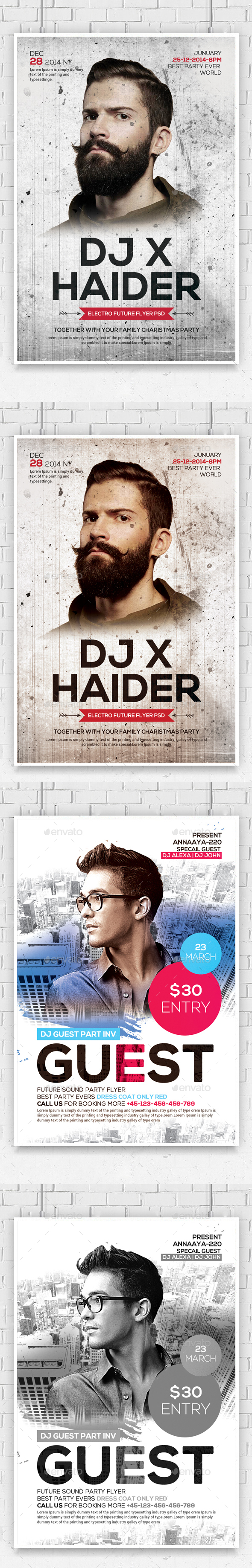 Guest DJ Flyers Bundle - Clubs & Parties Events