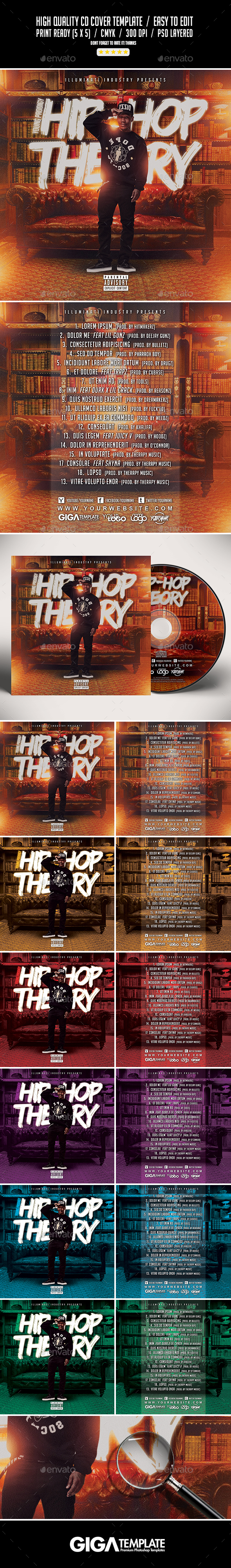 Hip-Hop Theory | Urban Future Mixtape Album CD Cover Template - CD & DVD Artwork Print Templates
