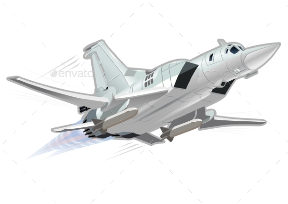 Cartoon Military Airplane - Man-made Objects Objects